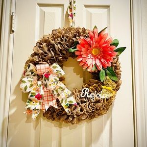 Spring Burlap Wreath